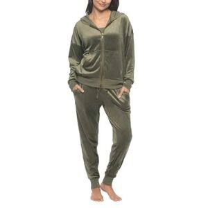Felina Womens 2 Piece Velour Track Suit Hoodie and Jogger Lounge Set 1813194